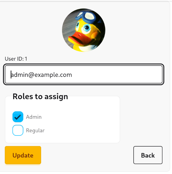 User roles management