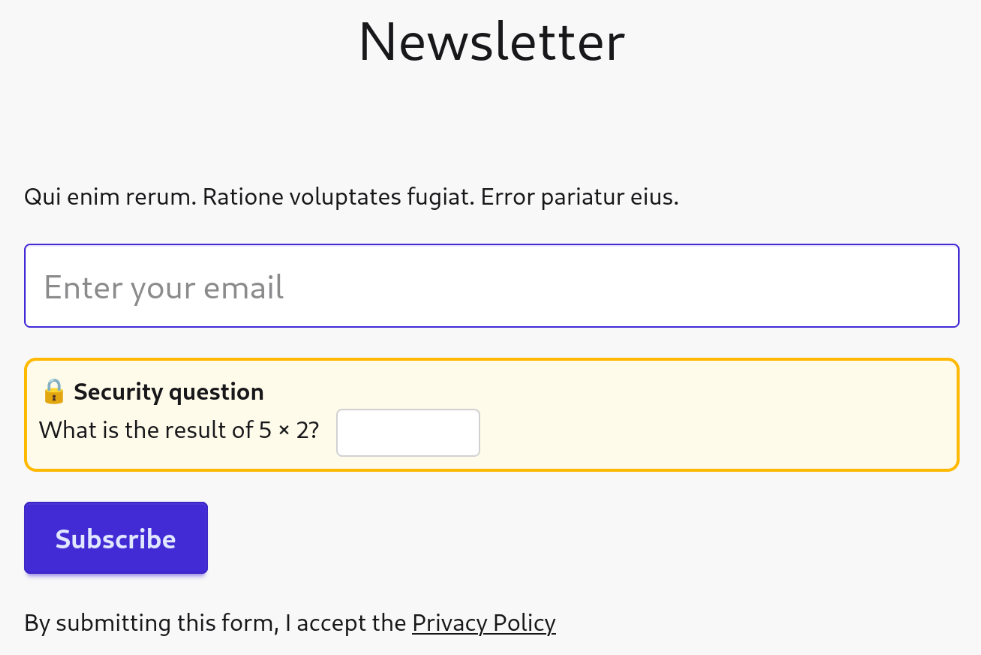 Newsletter subscription